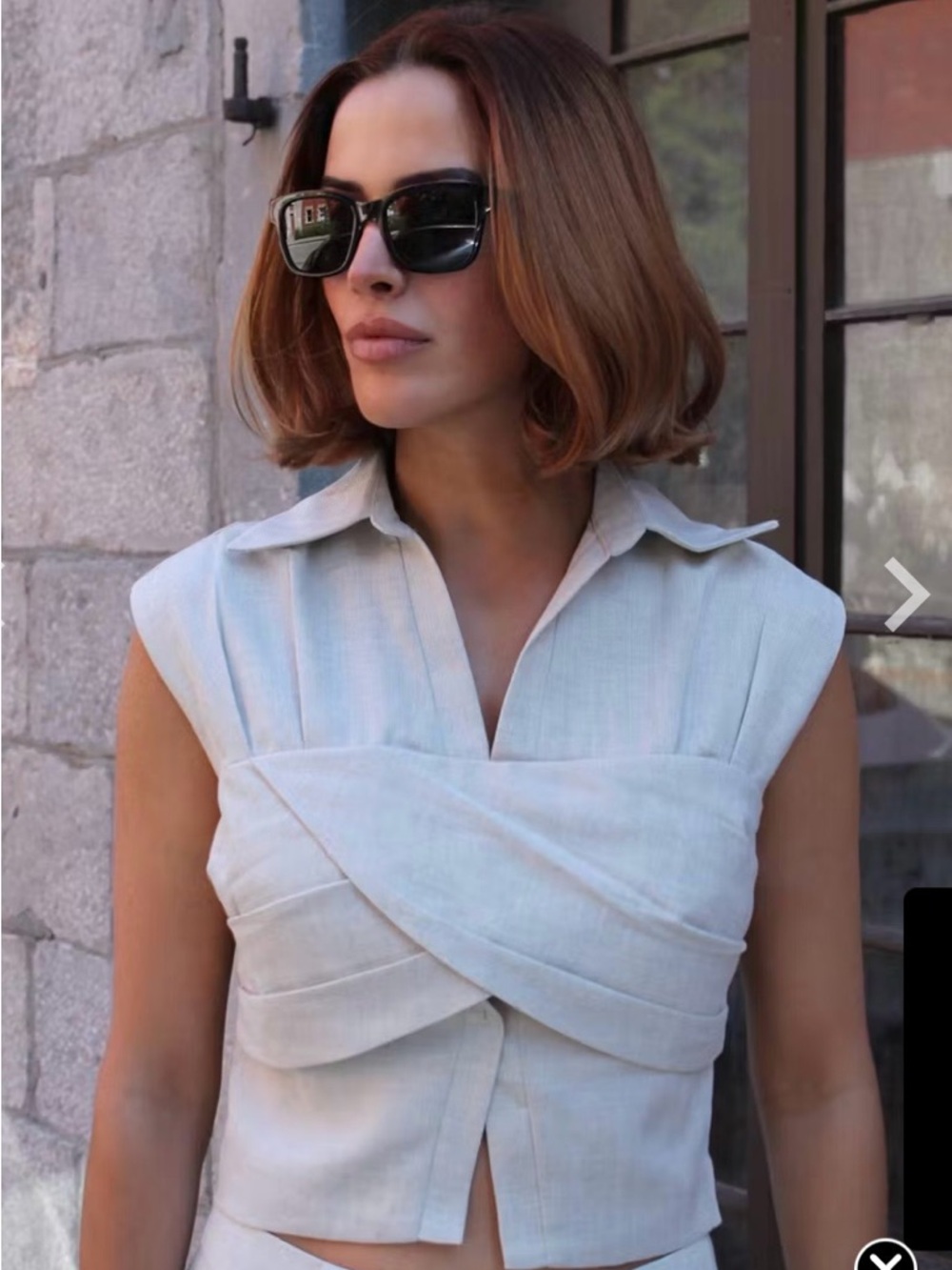 Commence NWT Sleeveless Cross-Front Crop Top - Picture 2 of 12